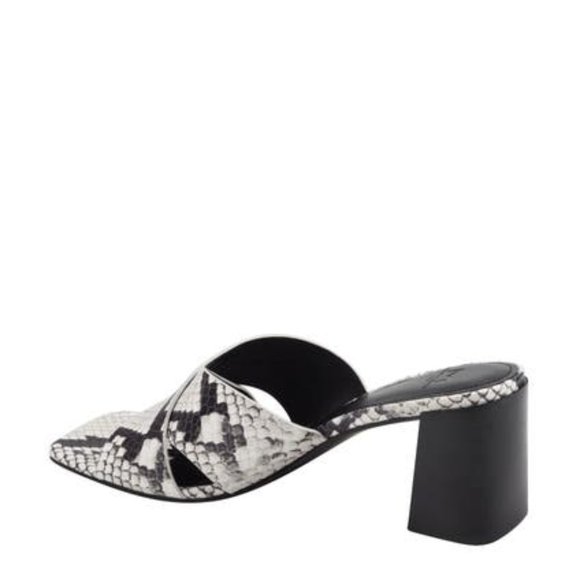 NEW Marc Fisher LTD Women Saydi Grey Snake Print Slide Block - Picture 3 of 5